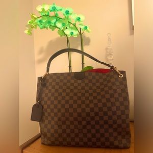 Louis Vuitton Graceful MM Damier Ebene with Cherry Interior EUC 100% Authentic